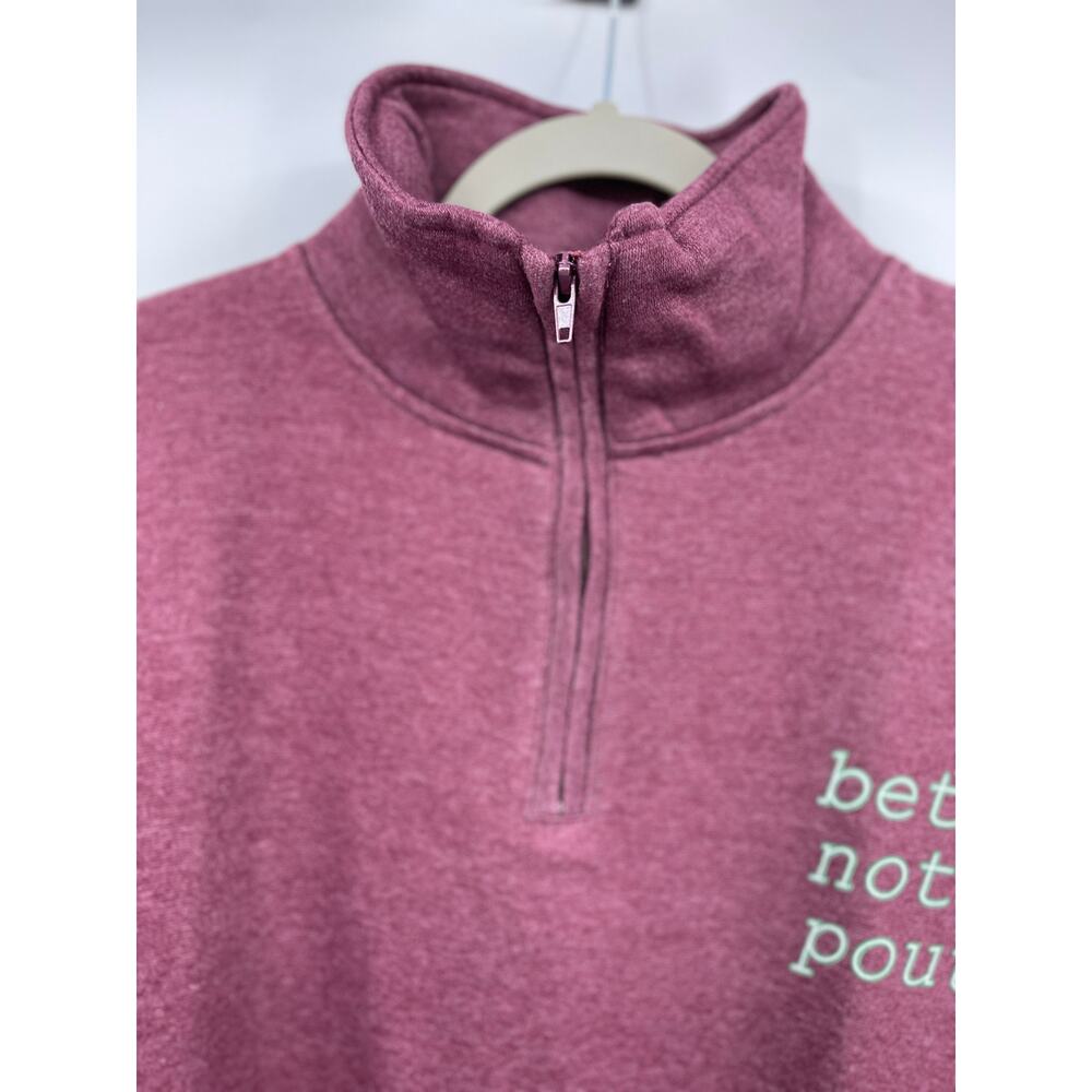 Exist Mens Heather Burgundy Purple Long Sleeve 1/4 Zip Pullover Sweatshirt NEW L - Picture 4 of 11